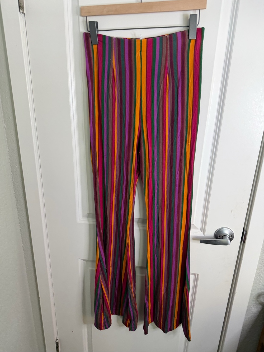 Free People Multistripe High-Waist Wide Leg Pants